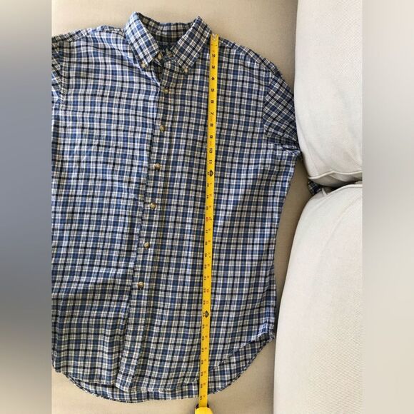 Ralph Lauren Navy and White Plaid Casual Shirt - Picture 3 of 6